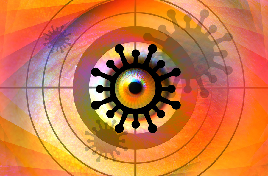 Grafisch beeld van corona-oog