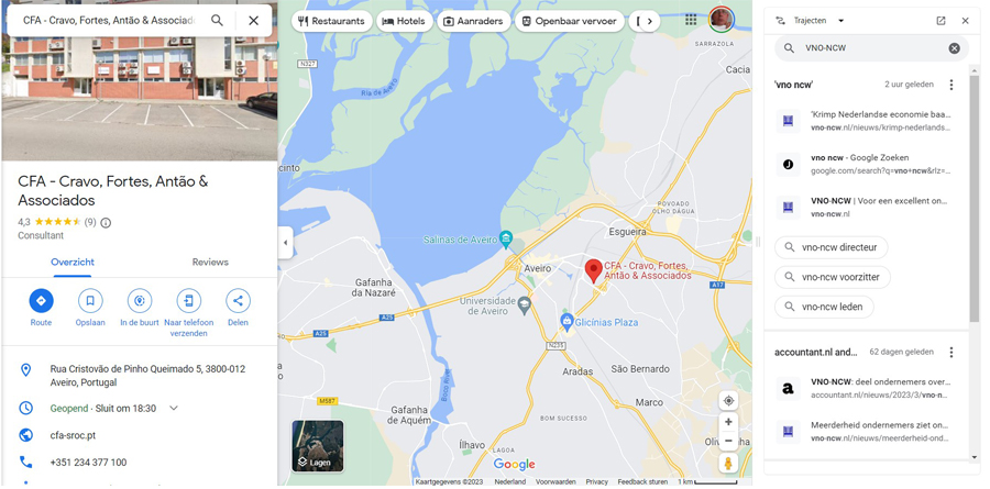 Screenshot: CFA op Google Maps