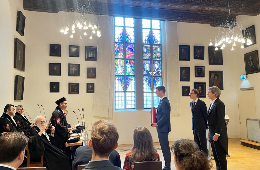 Zicht op de zaal tijdens de promotie van Marcel Boersma