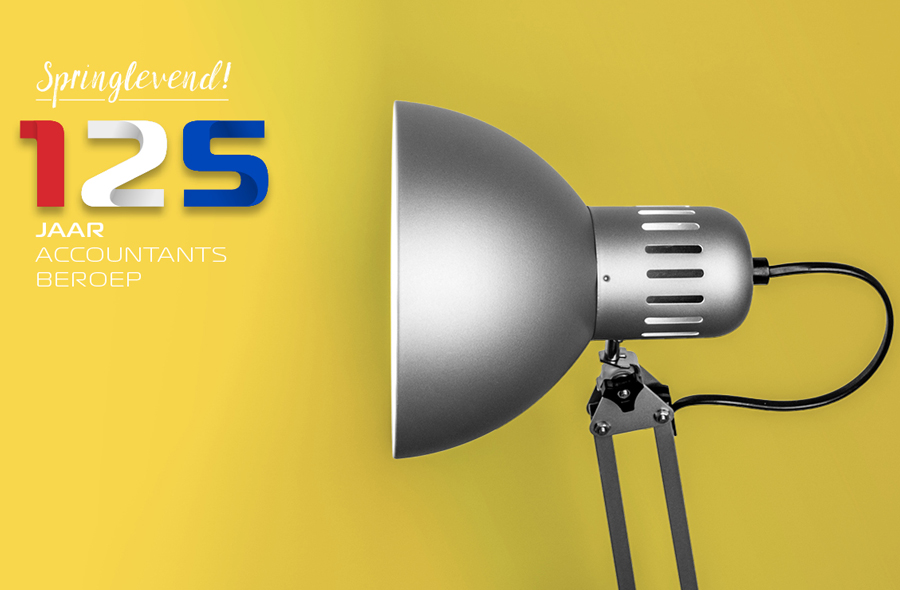 Logo 'Springlevend', 125 jaar accountantsberoep