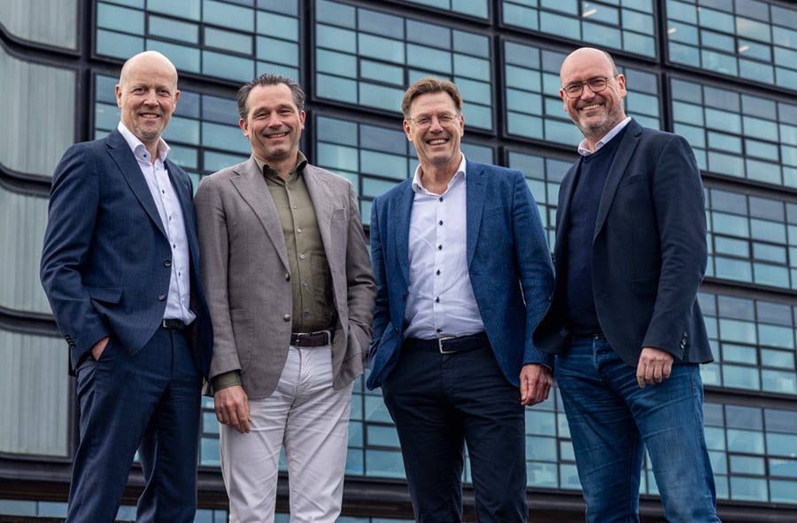 Van links naar rechts: Eric Hutten (Moore MKW), Marco du Pré (Moore DRV), Olaf ten Hoopen (Moore MKW) en Marco Utermark (Moore DRV).
