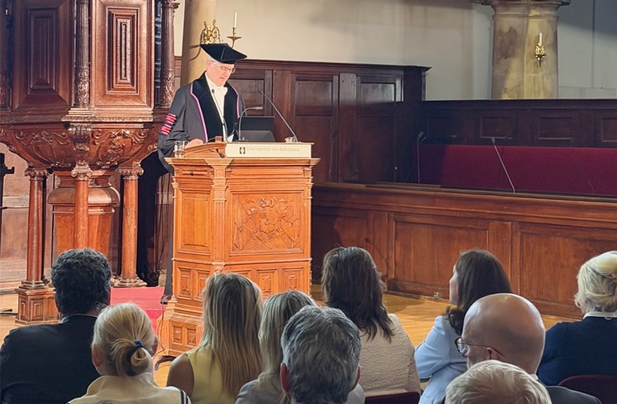 Sander Klous tijdens zijn oratie