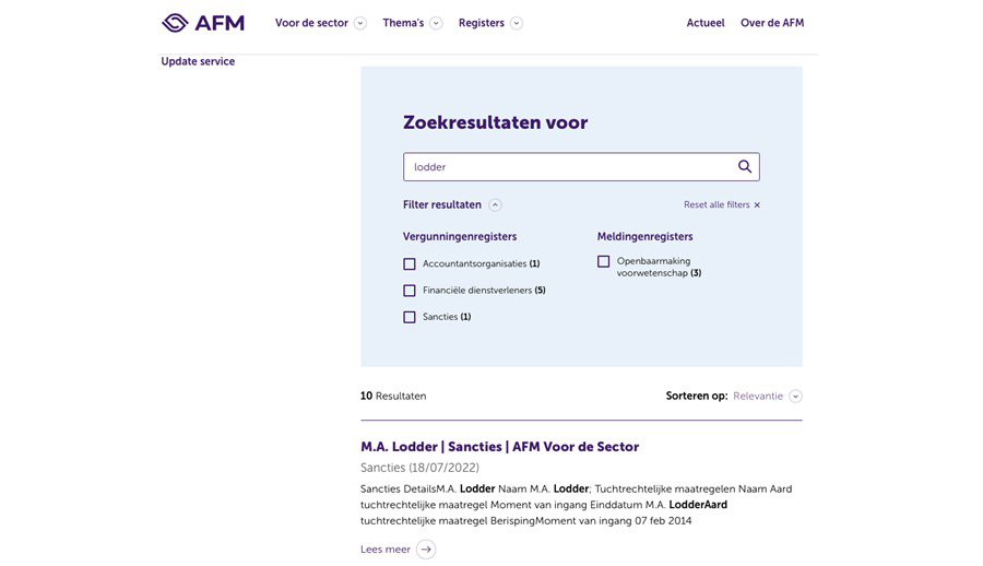 Screenshot AFM-site